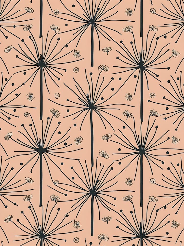 Floating Away: Dandelion Seeds Drifting Away in a Dreamlike Landscape