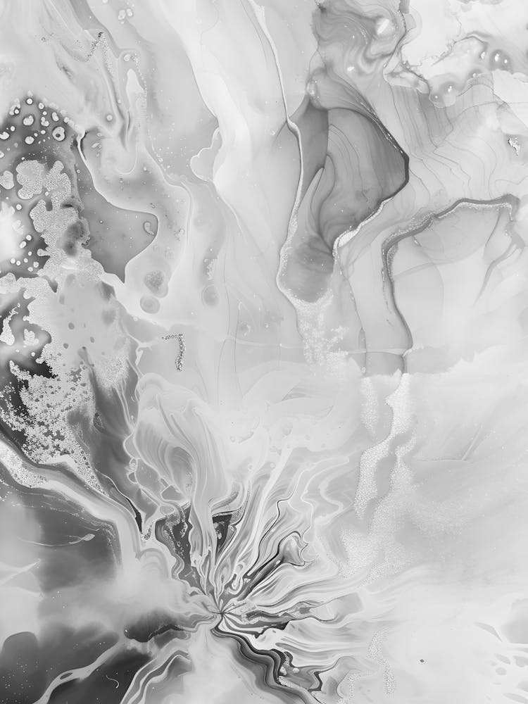 Abstract Black And White Painting 75