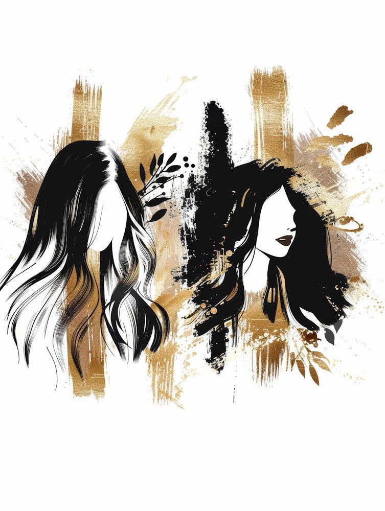 Two Women With Long Hair