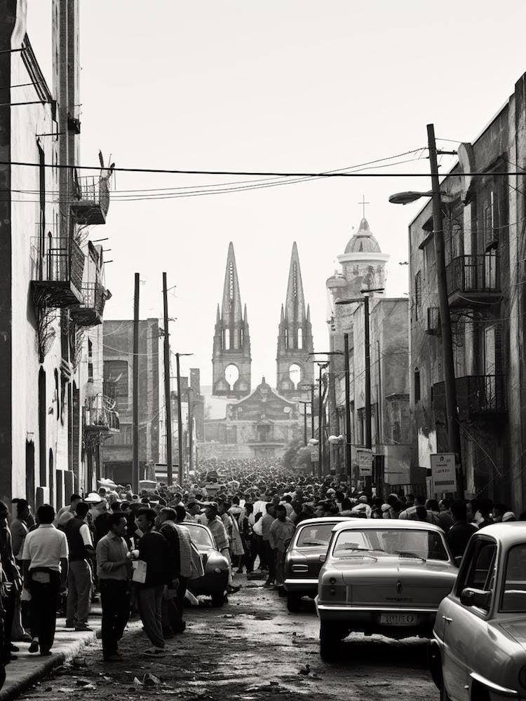 Mexico City, Black And White Analogue Photograph 4