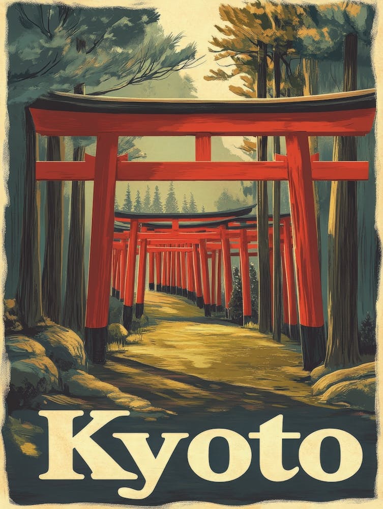 Aihrgdesign A Vintage Travel Poster Of Kyoto 2