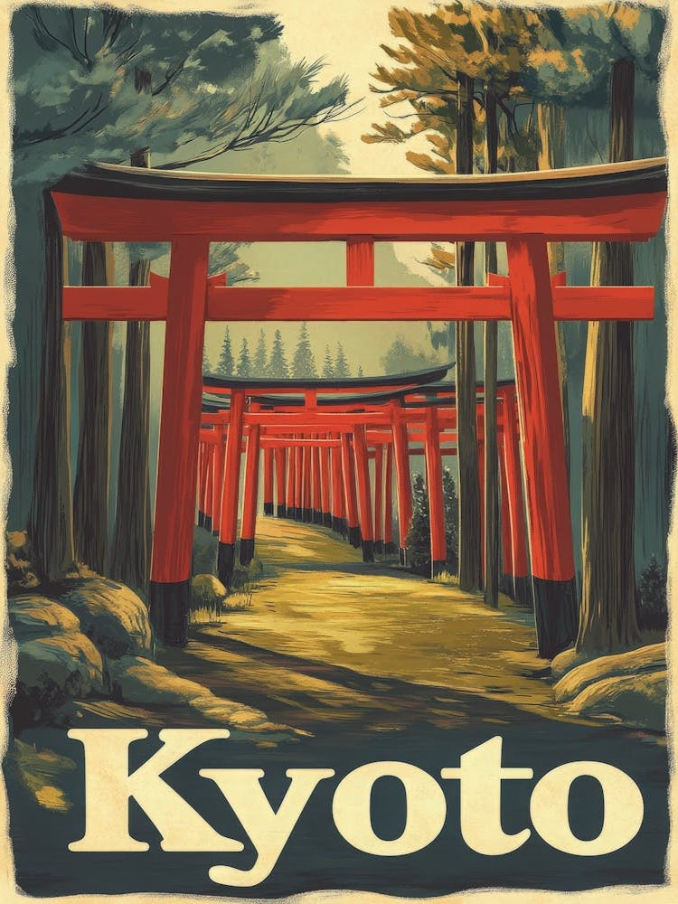 Aihrgdesign A Vintage Travel Poster Of Kyoto 2