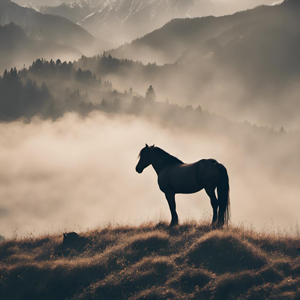 Pferd im Nebel