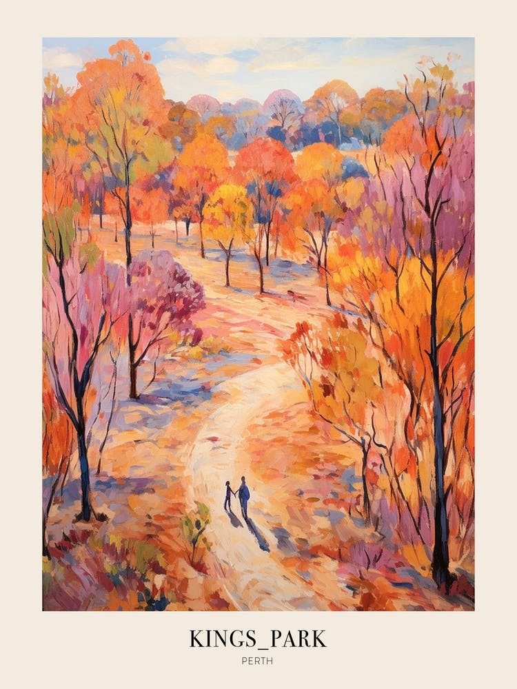 Autumn City Park Painting Kings Park Perth Australia 1 Poster