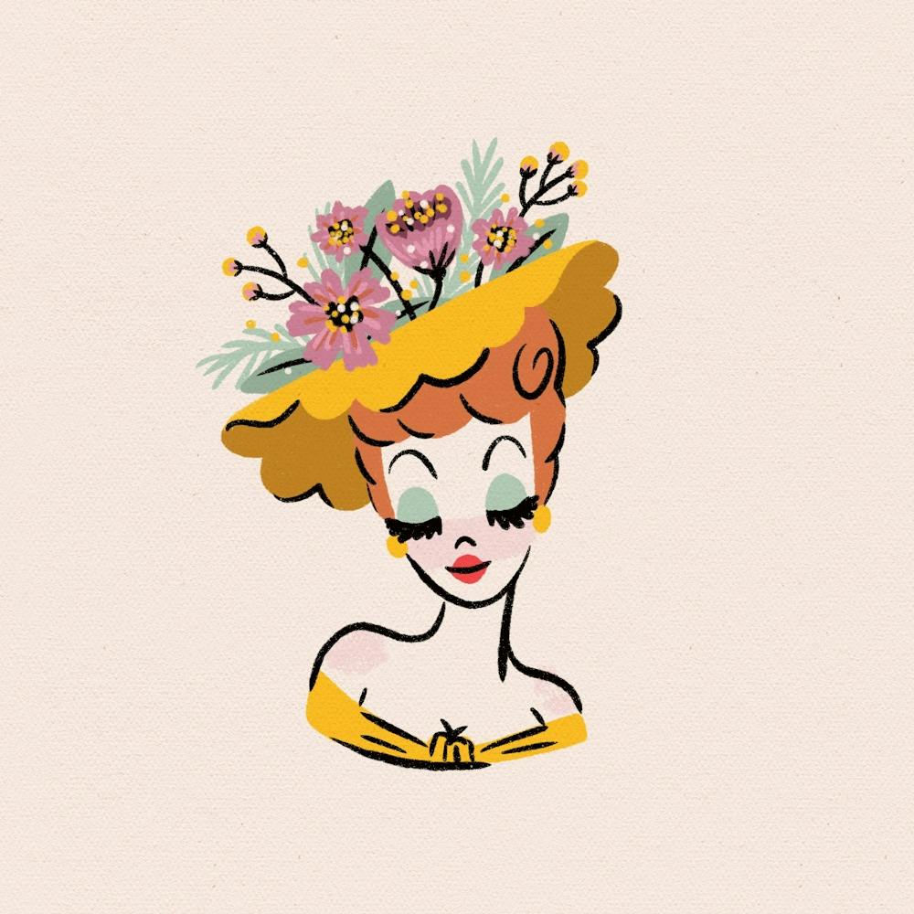 Gold Flower Head Vase –