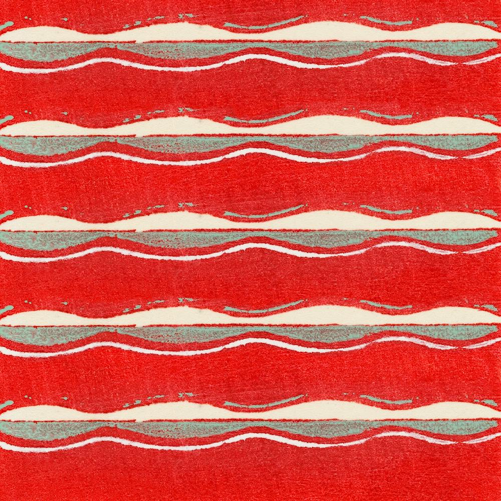 Vintage Ukiyo-e Woodblock Print Of Japanese Textile, Shima Shima, Furuya Korin (100)