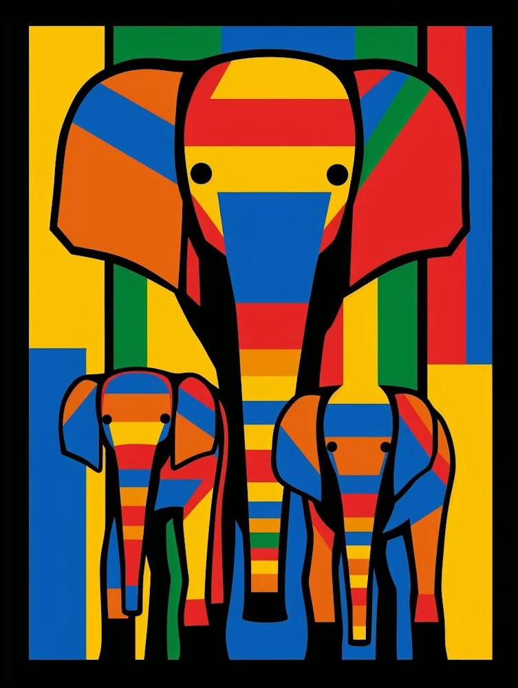 Elephant Abstract Pop Art 9