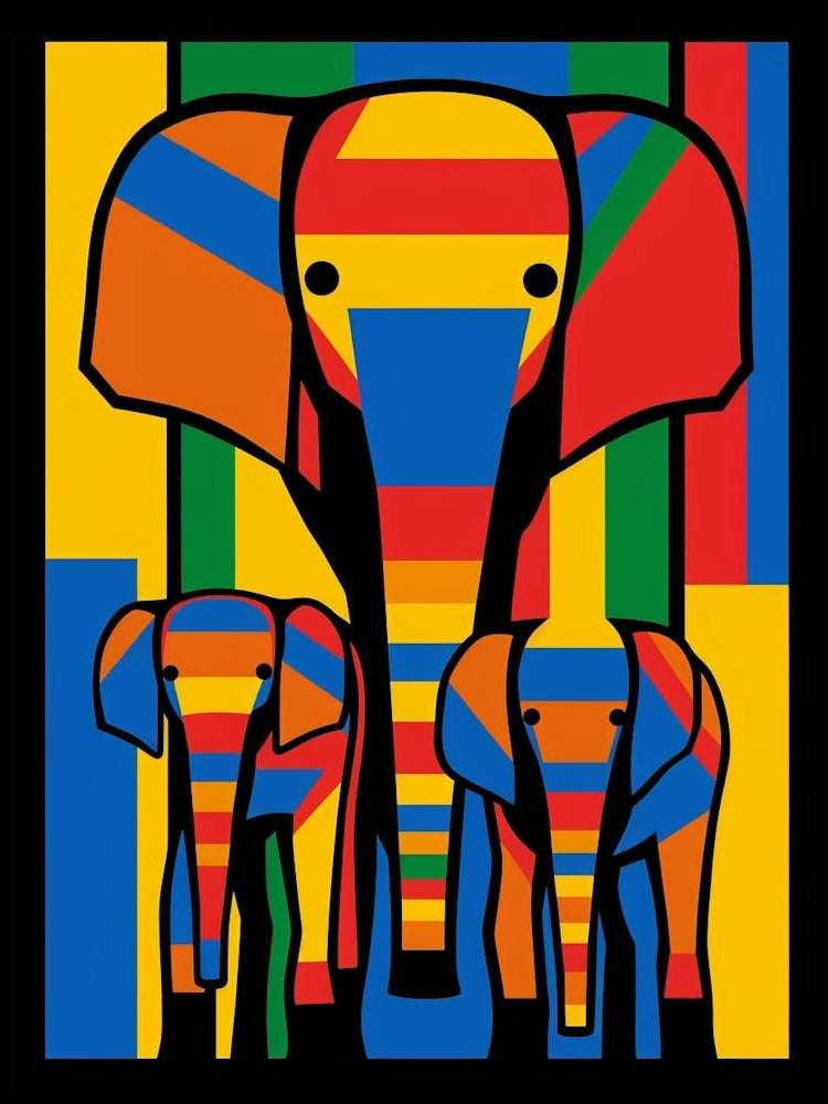 Elephant Abstract Pop Art 9