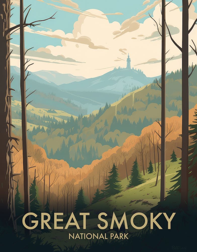 Great Smoky National Park Vintage Travel Poster 2