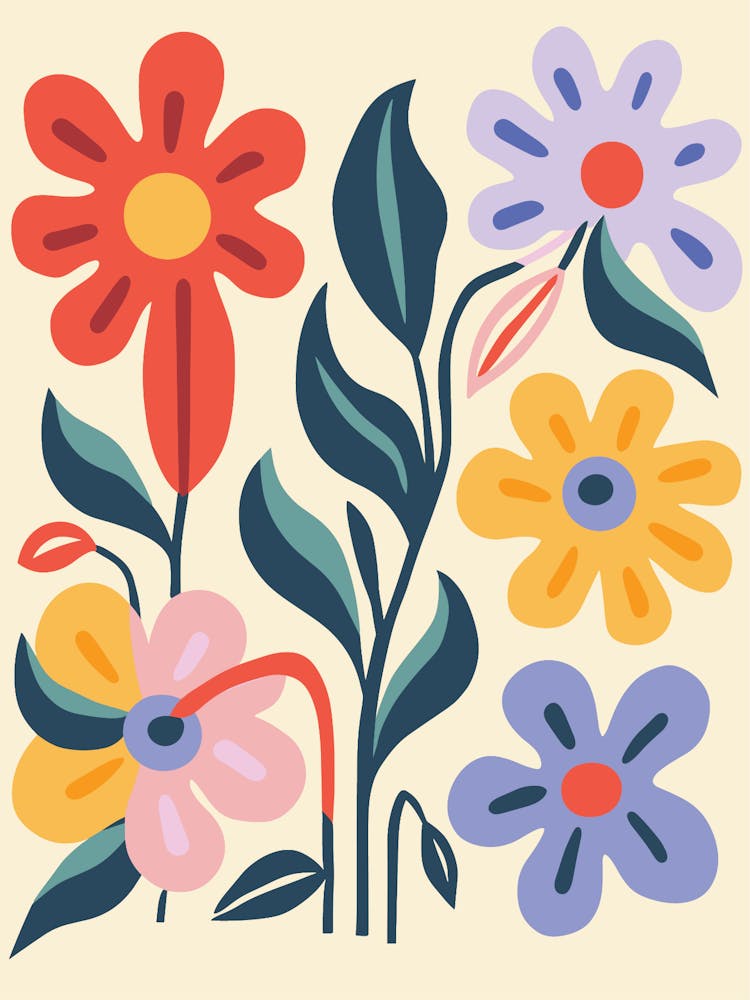 Flowers On A White Background 4