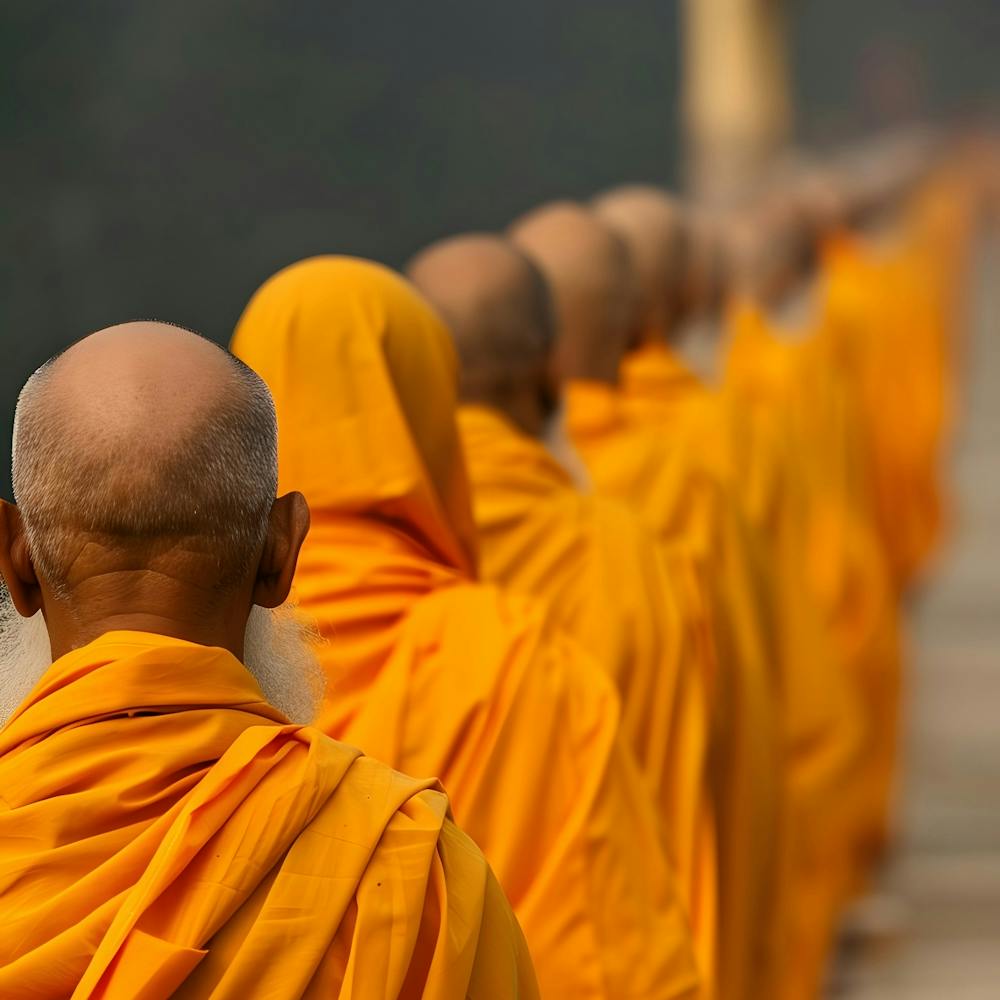 Monks In Yellow Robes 1