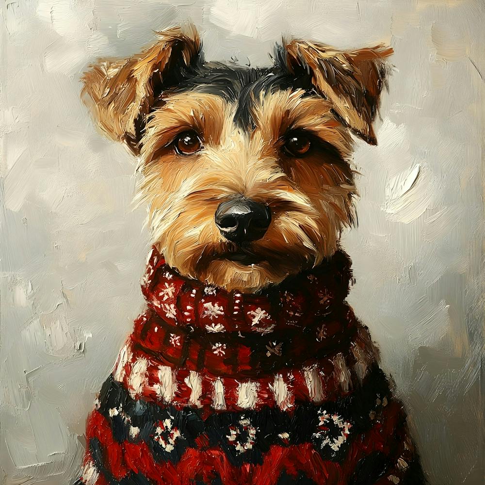 Airedale In Christmas Sweater 2