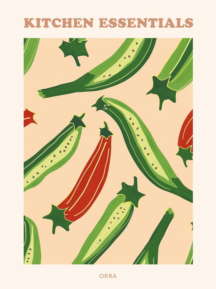 Okra Abstract Pattern Poster  1
