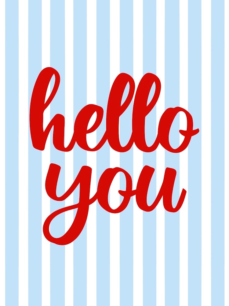 Hello You Welcome Hallway Blue and Red