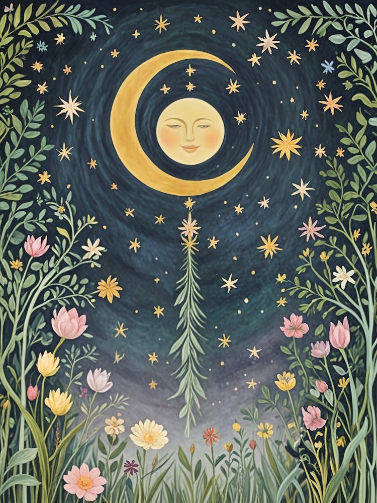 Floral Charm In The Night Sky