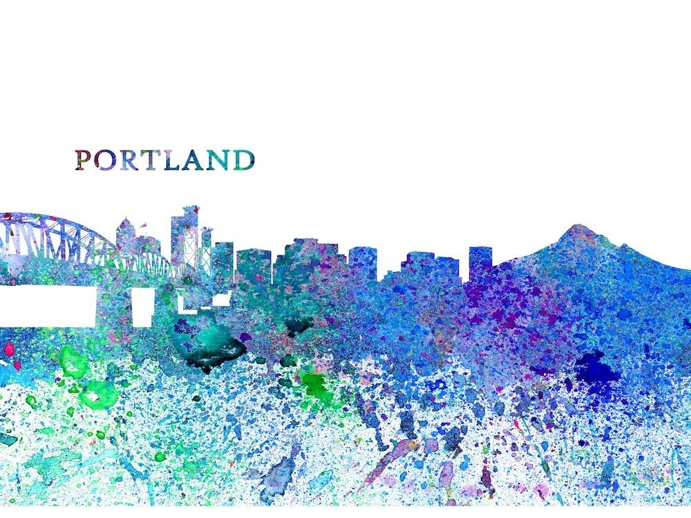 Portland Oregon Skyline Splash
