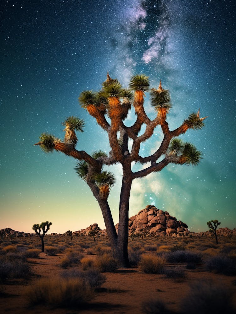 Joshua Tree With Starry Sky In South Western Style (1)