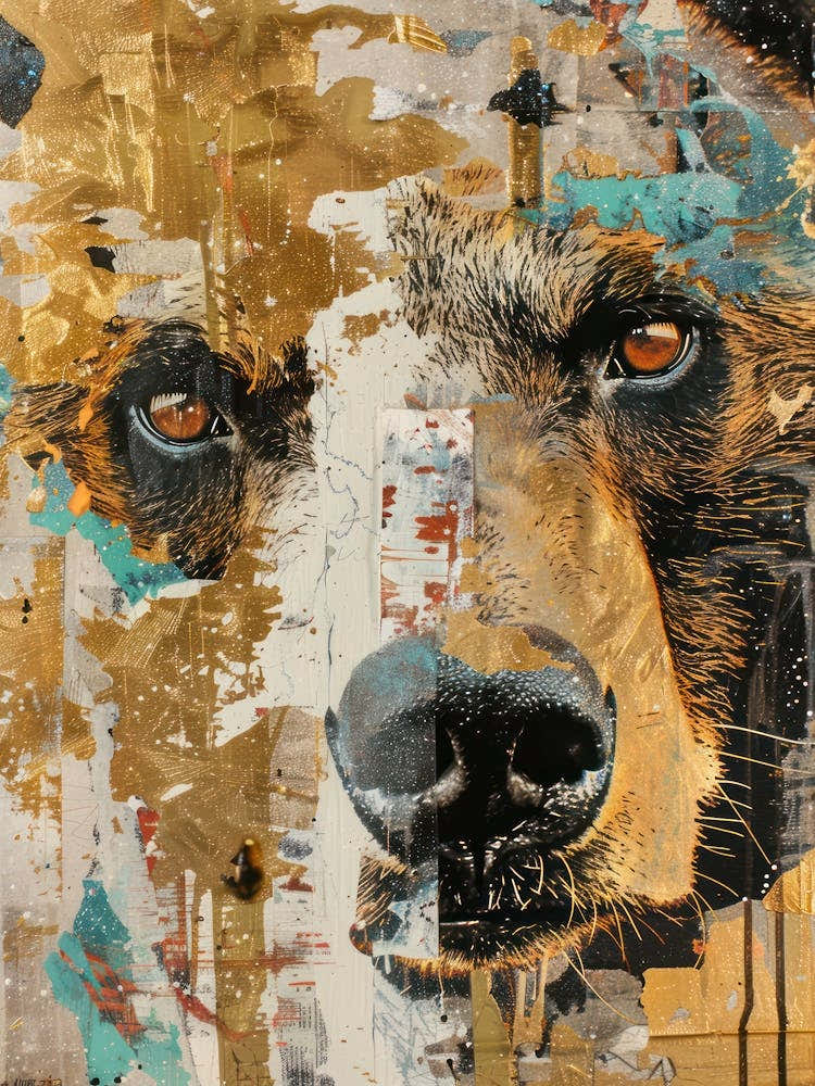 Brown Bear Gold Effect Collage 4