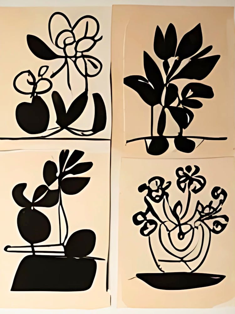 Four Plants In A Vase