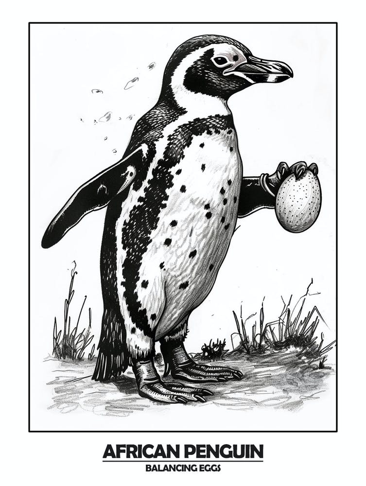 Penguin Balancing Eggs Poster 4