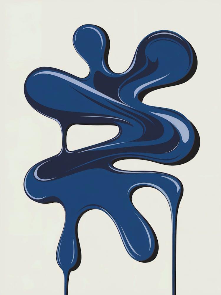 Blue Dripping Paint