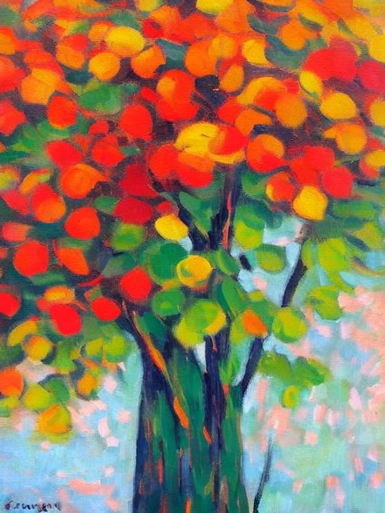 Tamarack 1 tree Abstract Block Colour