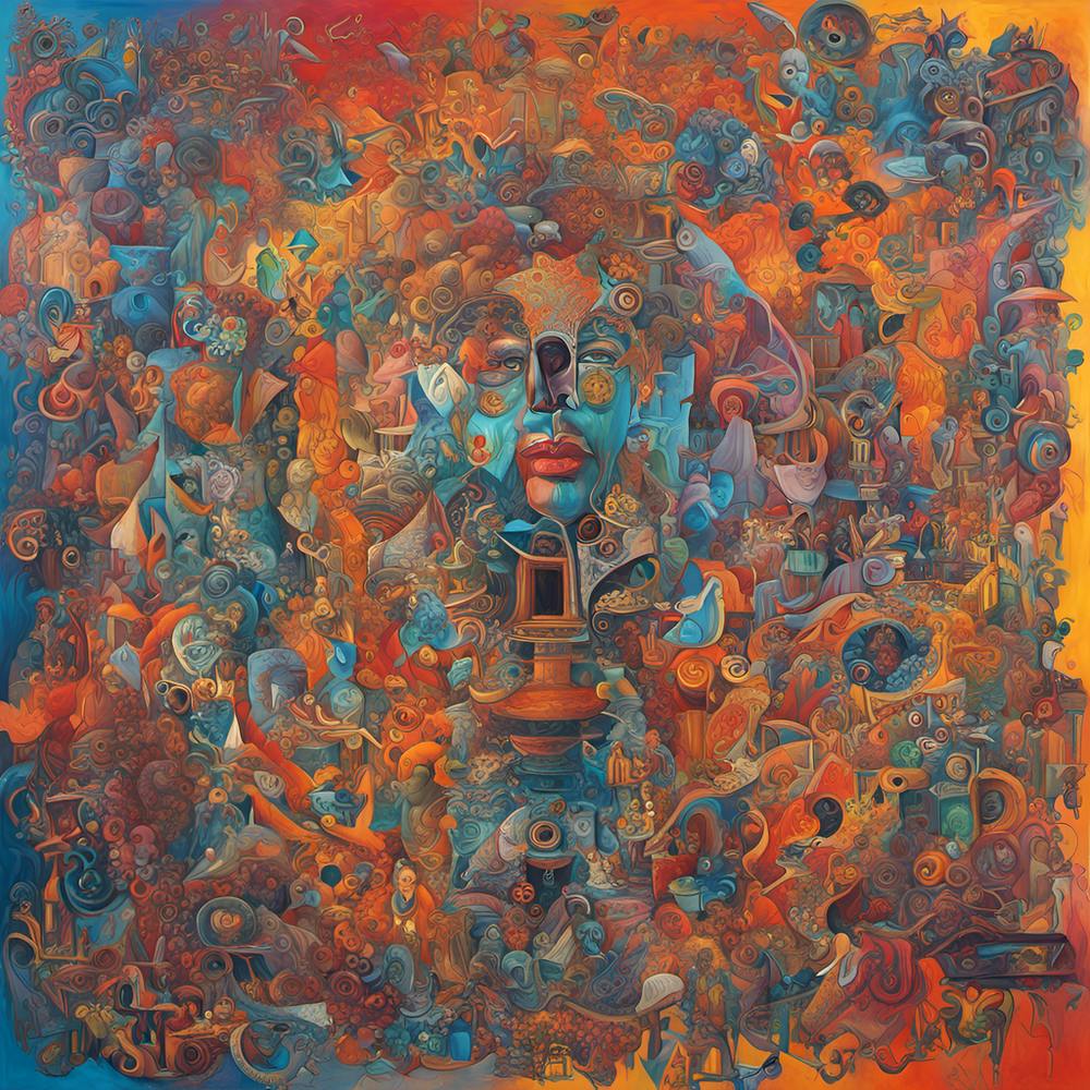 Abstract Painting, Oil On Canvas, multicoleur