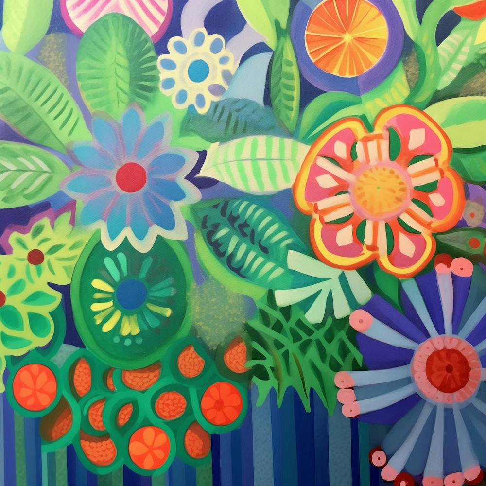 Bunte Abstrakte Botanic Kunst