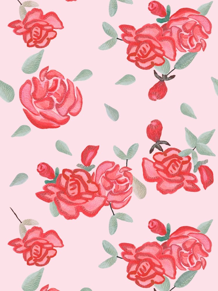 Watercolor Red Roses