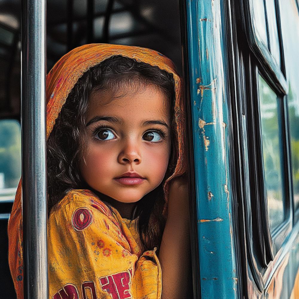 Little Girl In A Bus