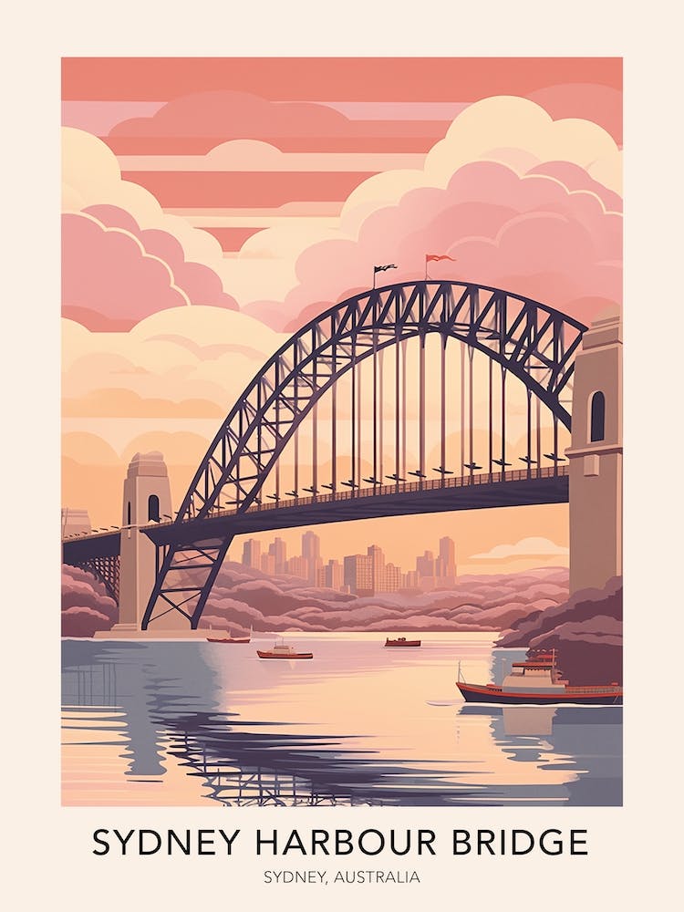 The Sydney Harbour Bridge Australia Travel Poster