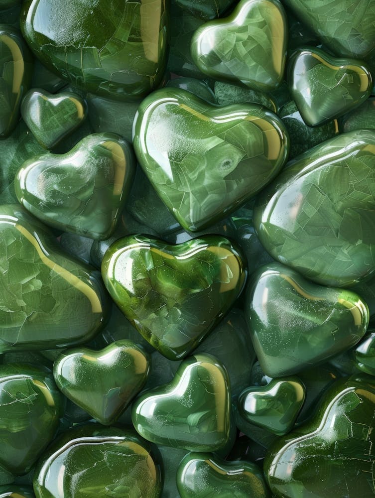 Green Heart Pebbles