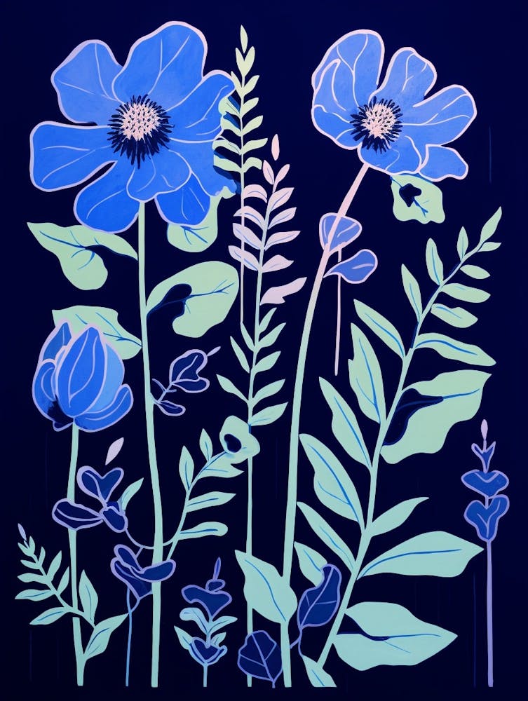 Illustration fleur bleue Aconitum 3