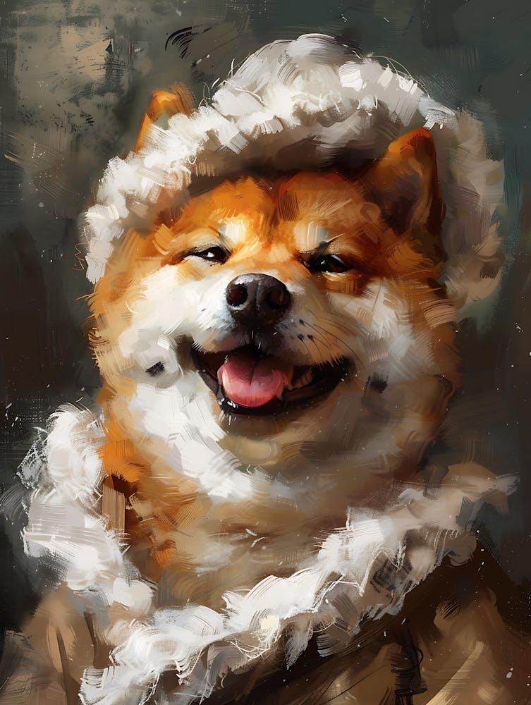 Ölgemälde Lächelnder Shiba Inu 23