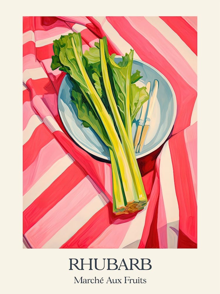 Marche Aux Fruits Rhubarb Fruit Summer Illustration 2