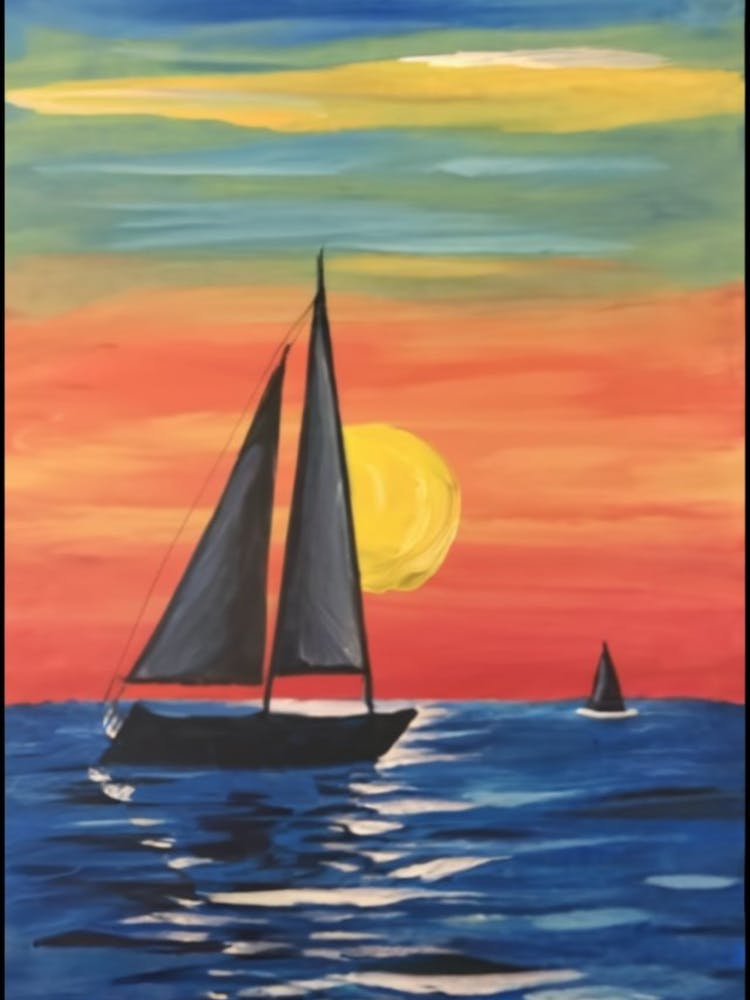 Sailboats At Sunset