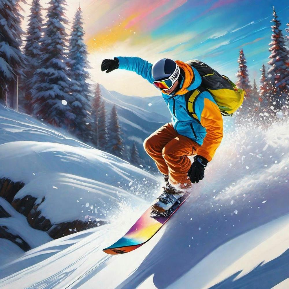 Snowboarder In The Snow 1