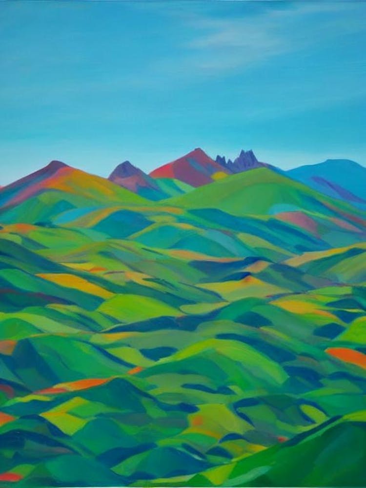 Tierra Del Fuego National Park Argentina Blue Oil Painting 2 