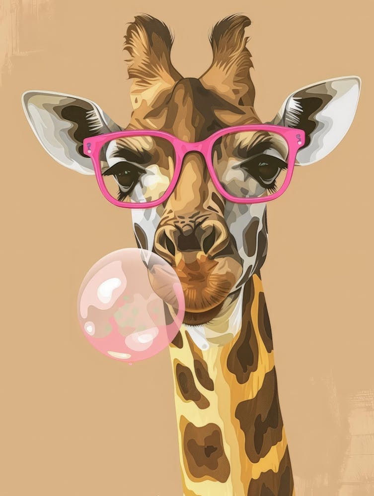 Giraffe With Glasses 1