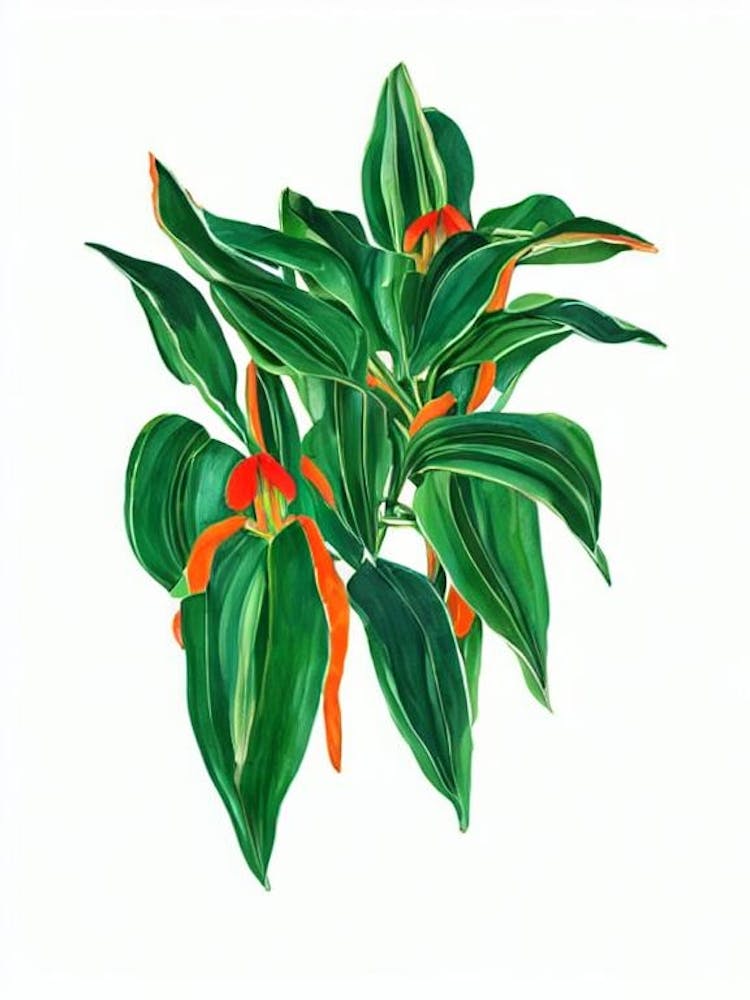 Stromanthe (Stromanthe Sanguinea) Watercolor