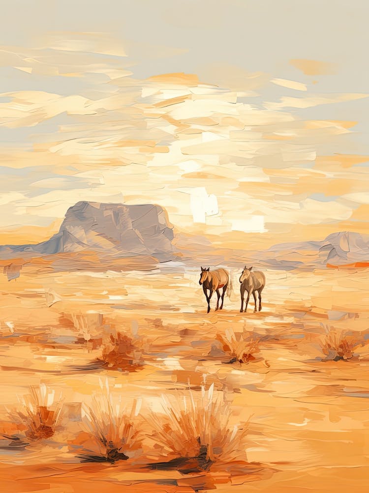 Peinture de Chevaux dans le Désert du Namib, Namibie 4