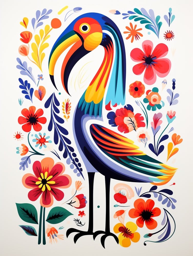 Scandinavian Bird Illustration Pelican 1