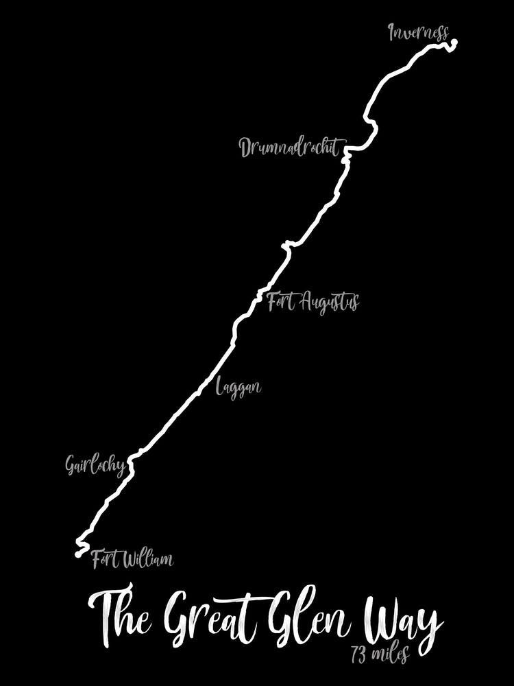 The Great Glen Way Route Print | Long Distance Walking Route Print | Scotland Print