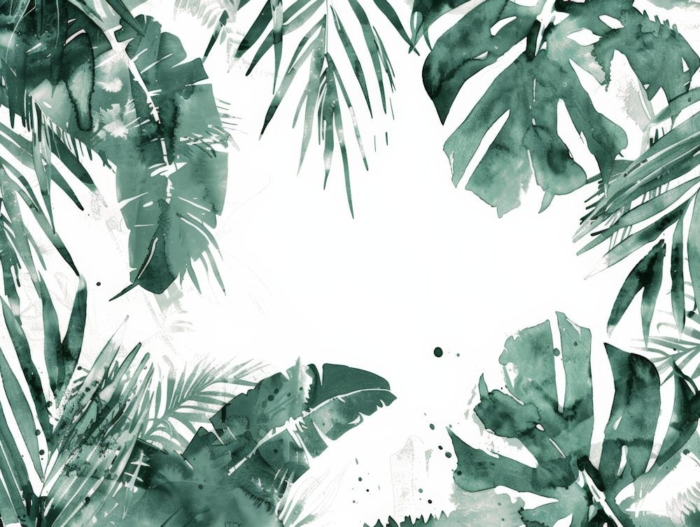 Watercolor Tropical Leaves 17