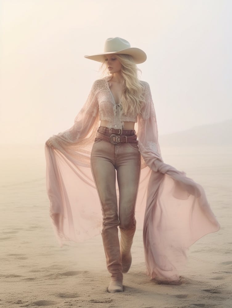 Cowgirl On Beach 2