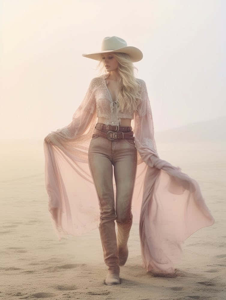 Cowgirl On Beach 2