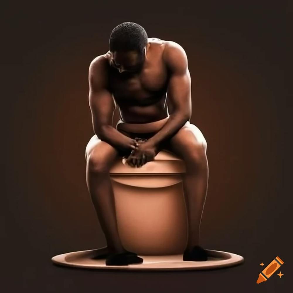 Man Sitting On A Pot