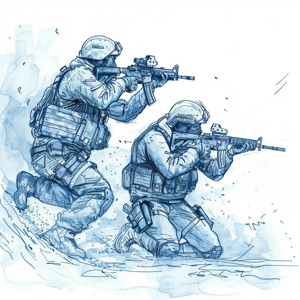 Two Soldiers In The Snow