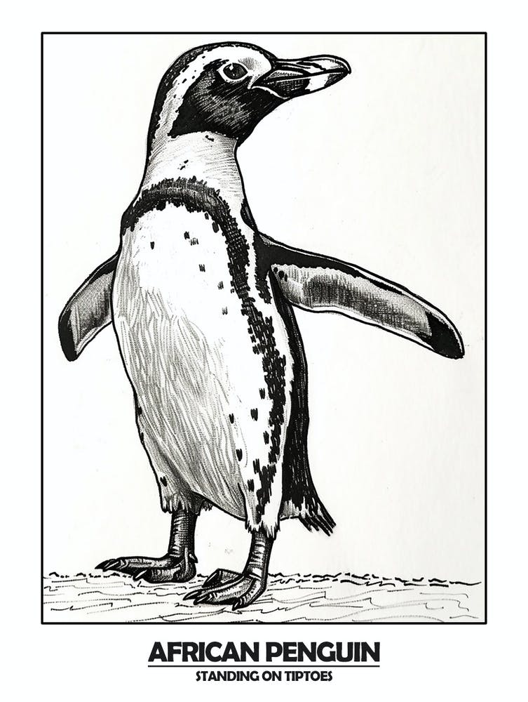 Penguin Standing On Tiptoes Poster