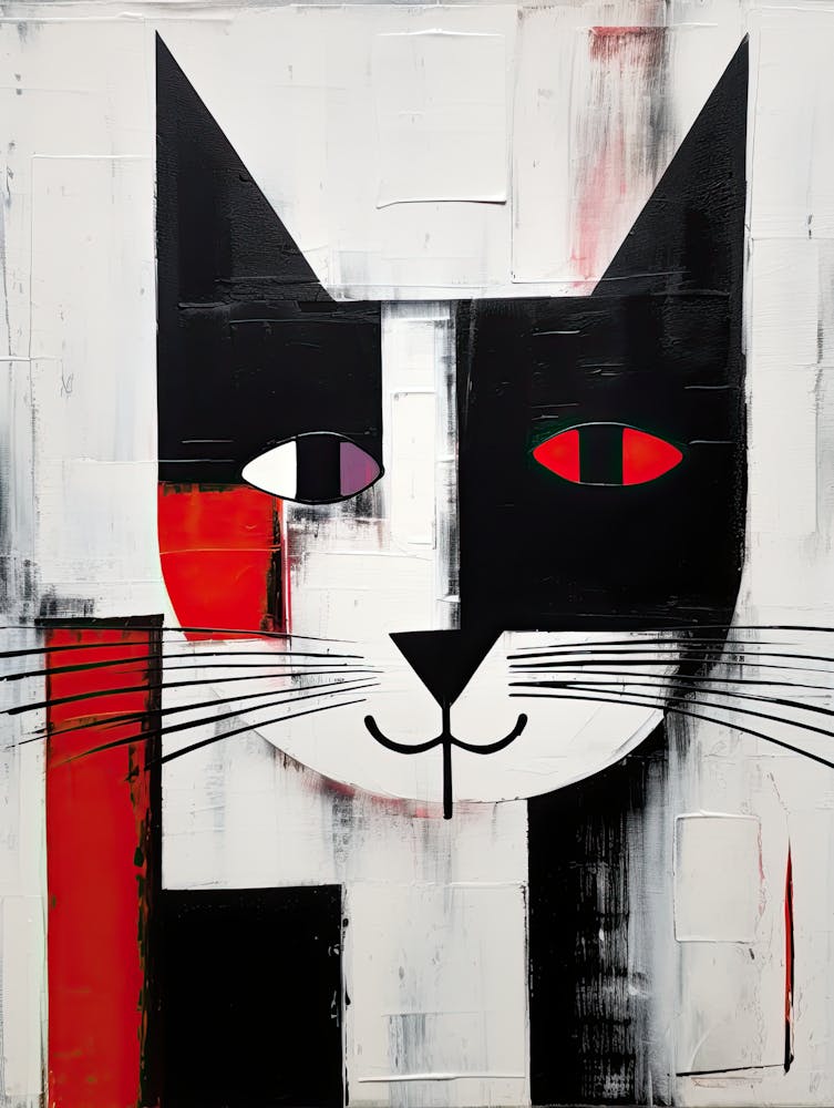 Cubism Unleashed: Minimalist Cat Creations